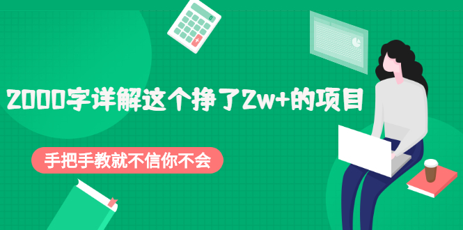 2000字详解这个挣了2w+的项目，手把手教就不信你不会【付费文章】-云网创资源站