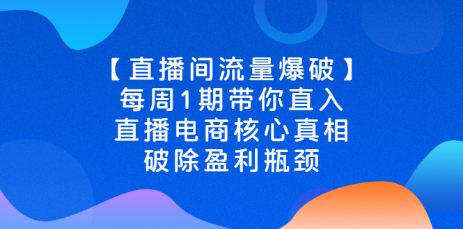 【直播间流量爆破】每周1期带你直入直播电商核心真相，破除盈利瓶颈-云网创资源站