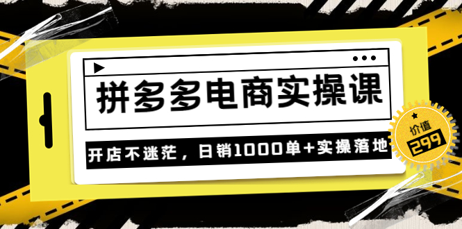 《拼多多电商实操课》开店不迷茫，日销1000单+实操落地-云网创资源站