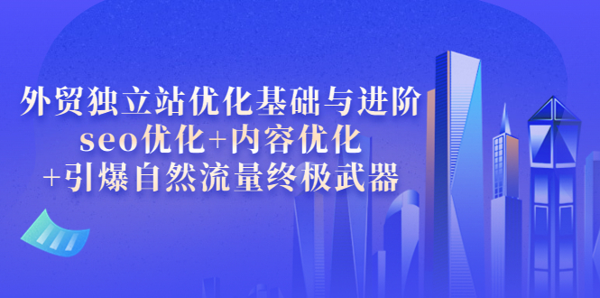 外贸独立站优化基础与进阶，seo优化+内容优化+引爆自然流量终极武器-云网创资源站