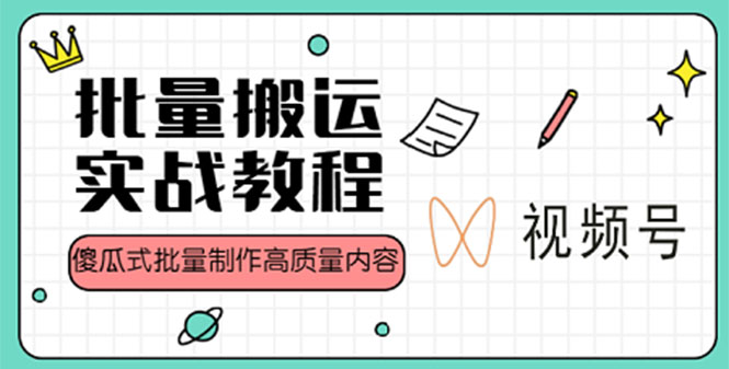 视频号批量搬运实战赚钱教程，傻瓜式批量制作高质量内容【附视频教程+PPT】-云网创资源站