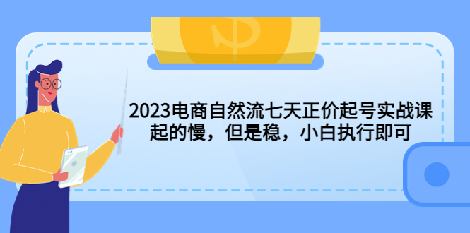 2023电商自然流七天正价起号实战课：起的慢，但是稳，小白执行即可！-云网创资源站