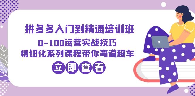 2023拼多多入门到精通培训班：0-100运营实战技巧 精细化系列课带你弯道超车-云网创资源站