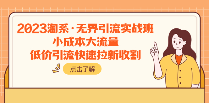 2023淘系·无界引流实战班：小成本大流量，低价引流快速拉新收割-云网创资源站