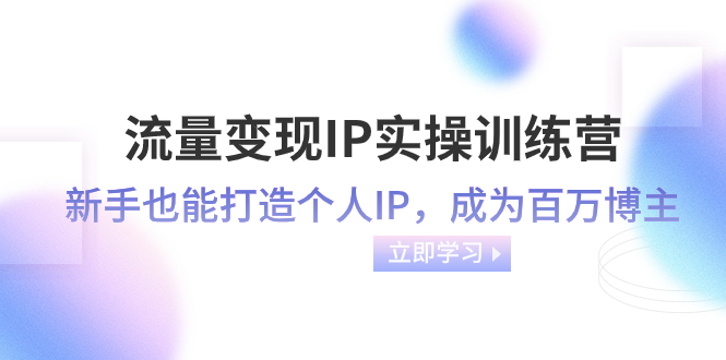 流量变现-IP实操训练营：新手也能打造个人IP，成为百万 博主-云网创资源站