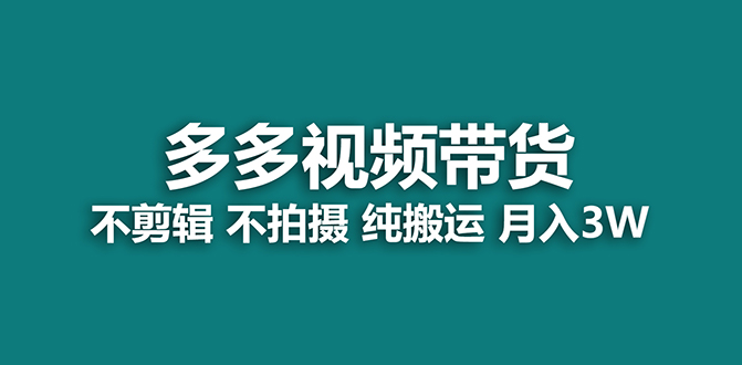 【蓝海项目】多多视频带货，纯搬运一个月搞了5w佣金，小白也能操作【揭秘】-云网创资源站