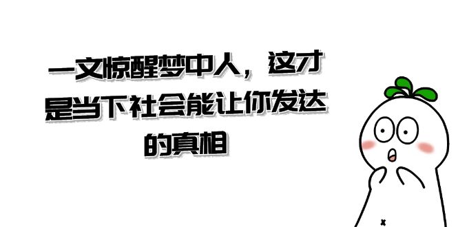 某公众号付费文章《一文 惊醒梦中人，这才是当下社会能让你发达的真相》-云网创资源站