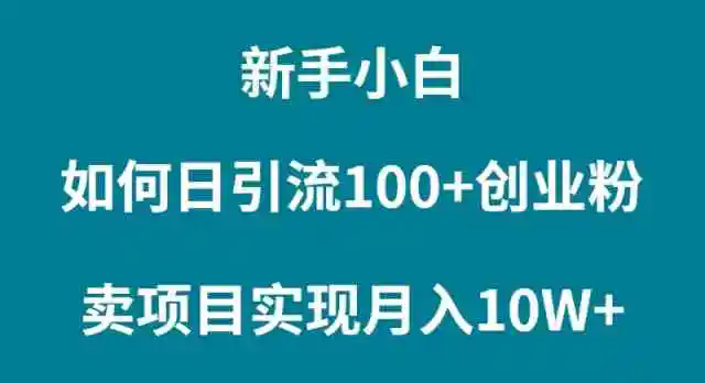 新手小白如何通过卖项目实现月入10W+-云网创资源站