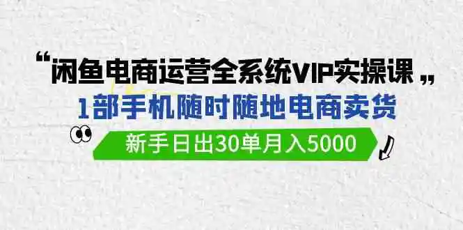 闲鱼电商运营全系统VIP实战课，1部手机随时随地卖货，新手日出30单月入5000-云网创资源站