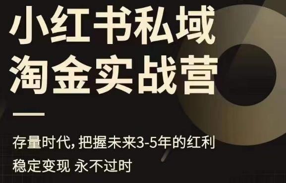 小红书私域淘金实战营，存量时代，把握未来3-5年的红利-云网创资源站