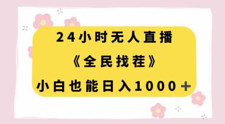 24小时无人直播，全民找茬，小白也能日入1000+【揭秘】-云网创资源站