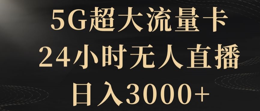 5G超大流量卡，24小时无人直播，日入3000+【揭秘】-云网创资源站