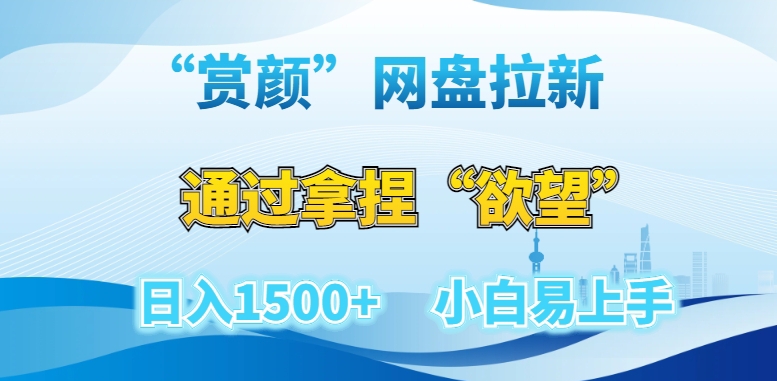 “赏颜”网盘拉新赛道，通过拿捏“欲望”日入1500+，小白易上手【揭秘】-云网创资源站