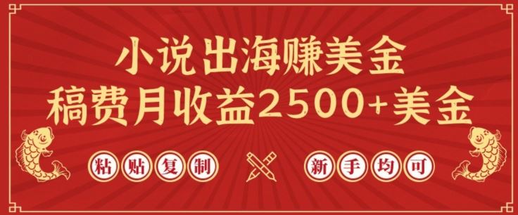 小说出海赚美金，稿费月收益2500+美金，仅需chatgpt粘贴复制，新手也能玩转【揭秘】-云网创资源站