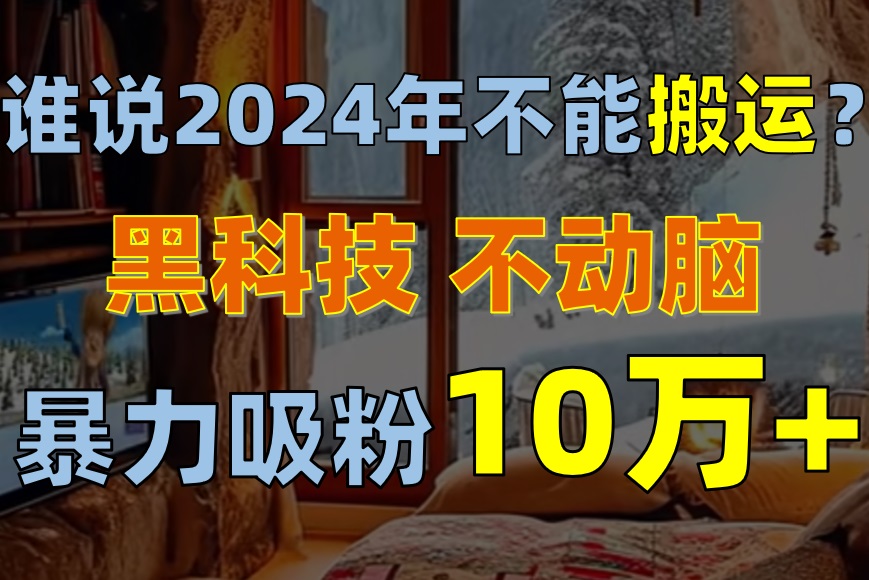 为什么说2024年不可以运送？只出手不动脑，自媒体单月暴力行为增粉10000-云网创资源站