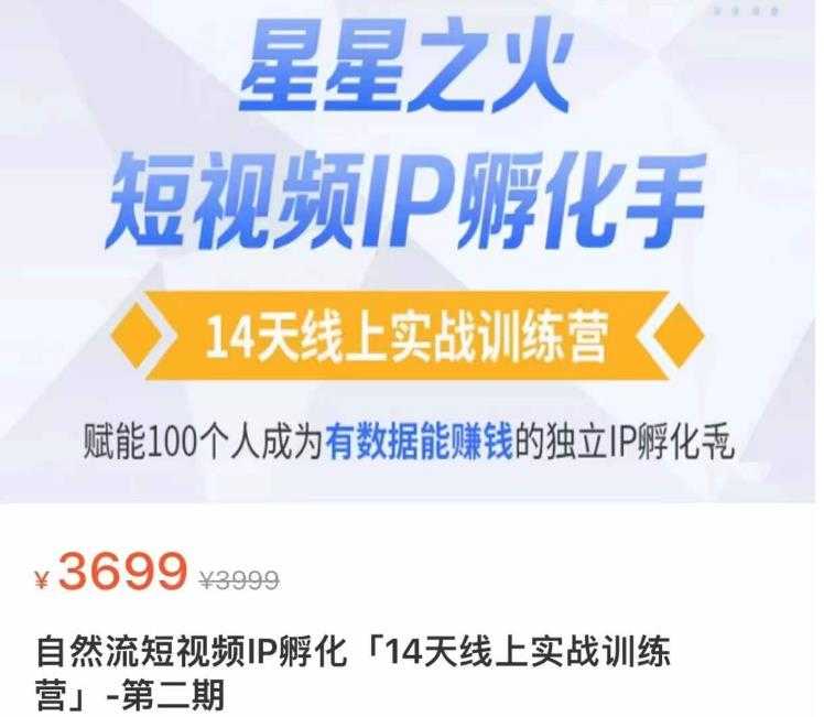 瑶瑶·自然流短视频IP孵化第二期，14天线上实战训练营，赋能100个人成为有数据能赚钱的独立IP孵化手-云网创资源站