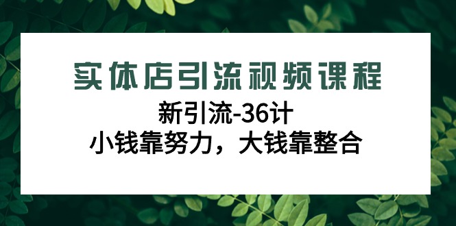 实体店引流视频课程，新引流-36计，小钱靠努力，大钱靠整合（48节课）-云网创资源站