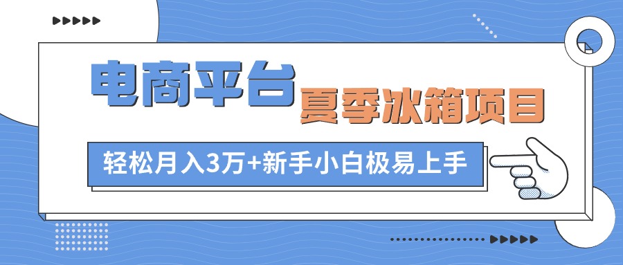 电商平台夏季冰箱项目，轻松月入3万+，新手小白极易上手-云网创资源站