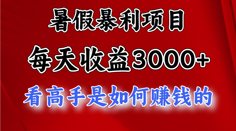 暑期赚钱项目，每日盈利3000  加把劲可以达到5000 ，暑期大流量来了-云网创资源站