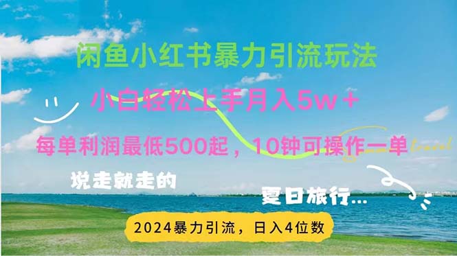 2024暑假赚钱项目小红书咸鱼暴力引流，简单无脑操作，每单利润500+，…-云网创资源站