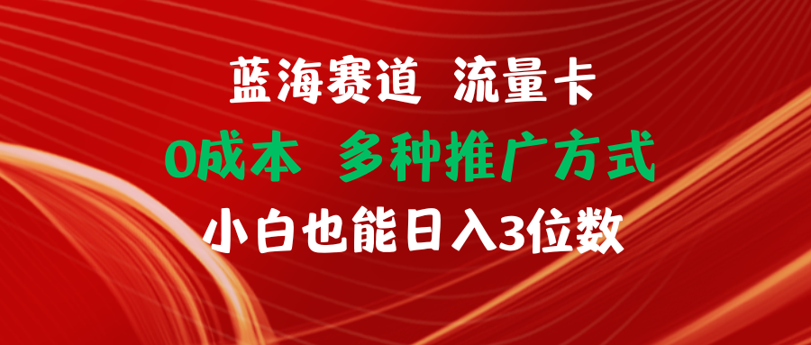 蓝海赛道 流量卡 0成本 小白也能日入三位数-云网创资源站