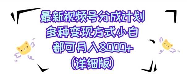 视频号创作者分成计划，多种变现方式，选择适合你领域赛道，小白轻松月入8000+（详细版）-云网创资源站