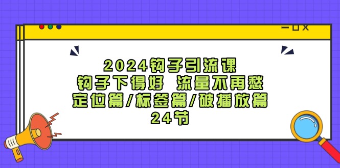 2024钩子·引流课：钩子下得好 流量不再愁，定位篇/标签篇/破播放篇/24节-云网创资源站