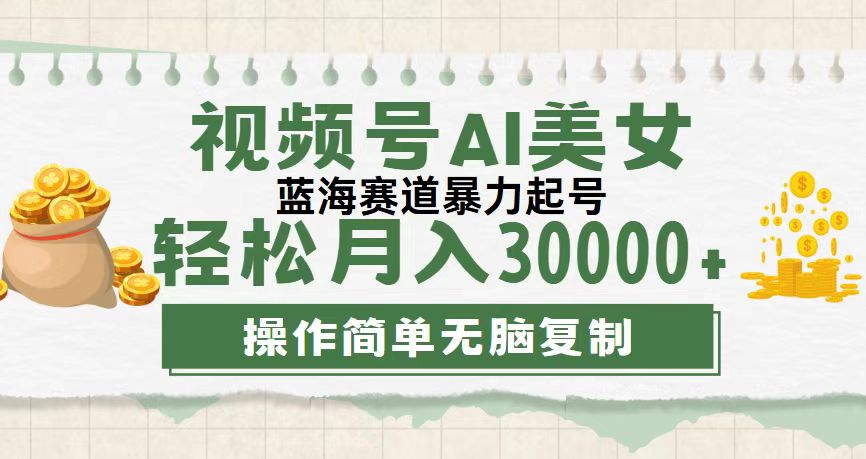 视频号AI美女跳舞，轻松月入30000+，蓝海赛道，流量池巨大，起号猛，无…-云网创资源站