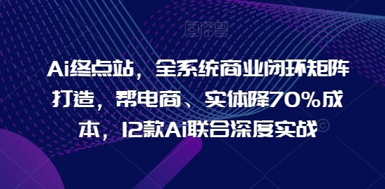 Ai终点站，全系统商业闭环矩阵打造，帮电商、实体降70%成本，12款Ai联合深度实战【0906更新】-云网创资源站