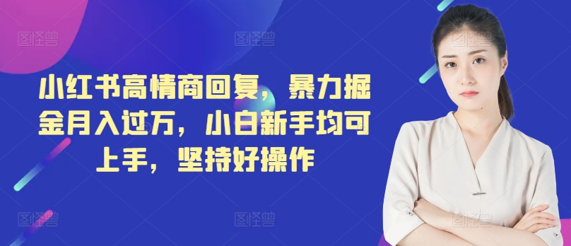 小红书的高情商回复，暴力行为掘金队月入了万，新手初学者都可入门，坚持不懈好操作-云网创资源站