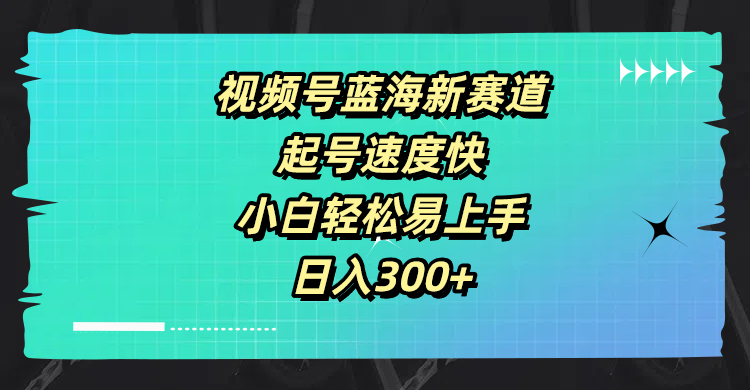 视频号蓝海新赛道，起号速度快，小白轻松易上手，日入3张-云网创资源站