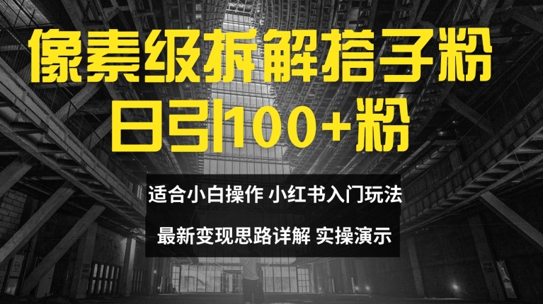 像素级拆卸搭子粉，日引100 ，新手看了可入门，全新转现构思详细说明【揭密】-云网创资源站