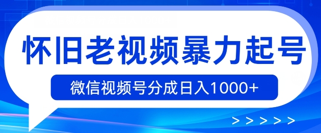 复古小视频暴力行为养号，视频号分为日入1k-云网创资源站