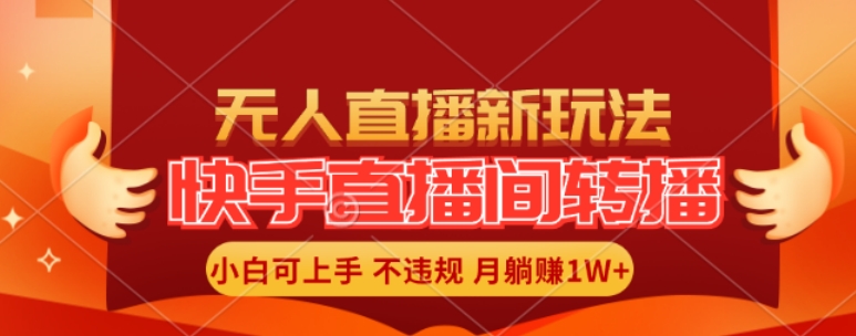 快手直播平台自动式直播游戏玩法，全人力不用干涉，新手月入1W 真正实现【揭密】-云网创资源站