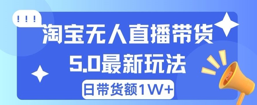 蓝海项目 淘宝网无人直播小众跑道 日赚500 没脑子躺着赚钱 新手有手就行-云网创资源站