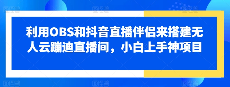 运用OBS和抖音直播伴侣来搭建没有人云蹦迪直播房间，小白上手神新项目-云网创资源站