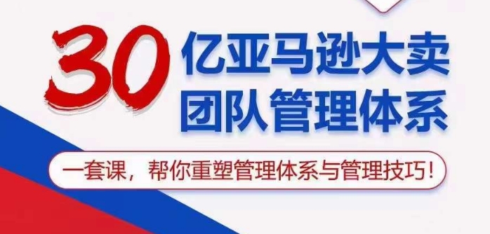 30亿亚马逊平台热销精英团队管理模式，一套课替你重构管理模式与管理技能-云网创资源站